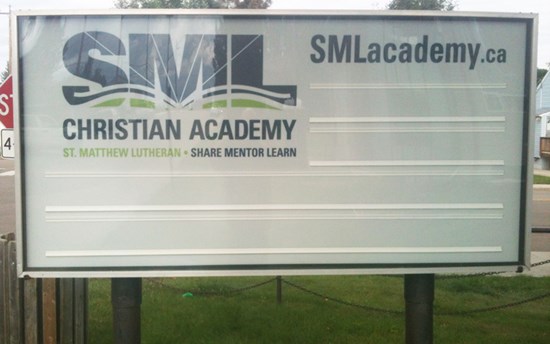 SML Christian Academy Message Centre Sign