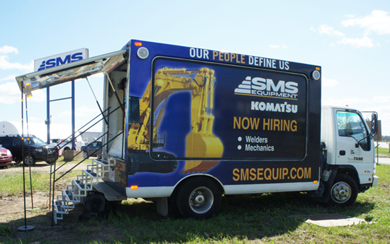 SMS Equipment Mobile Showroom Recruitment Office